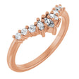 14K Gold Marquise Lab-Grown Diamond Contour Band - 1/4-3/8 CTW - Rose Gold