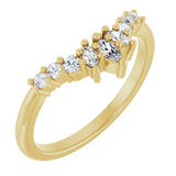 14K Gold Marquise Natural Diamond Contour Band - 1/4-3/8 CTW - Yellow Gold