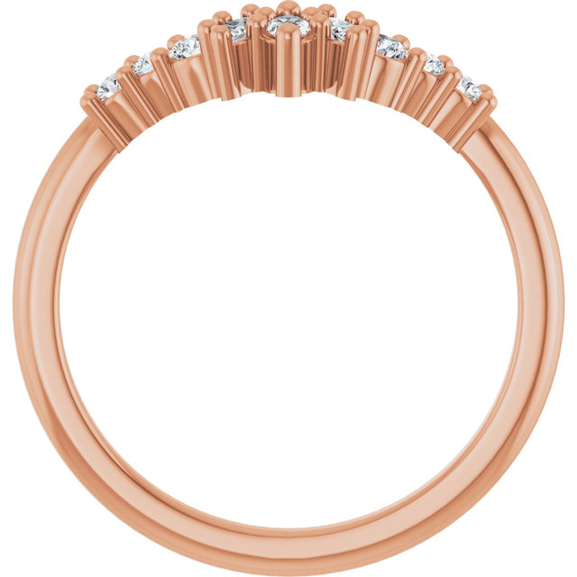 14K Gold Marquise Natural Diamond Contour Band - 1/4-3/8 CTW - Rose Gold - view 2