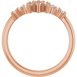 14K Gold Marquise Lab-Grown Diamond Contour Band - 1/4-3/8 CTW - Rose Gold - view 2