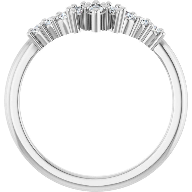 Platinum Marquise Lab-Grown Diamond Contour Band - 1/4-3/8 CTW - view 2