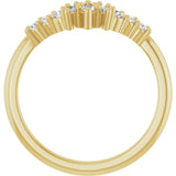 14K Gold Marquise Lab-Grown Diamond Contour Band - 1/4-3/8 CTW - Yellow Gold - view 2