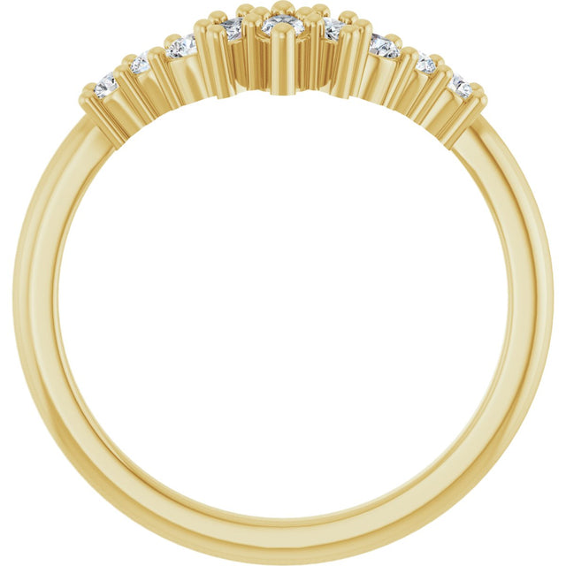 14K Gold Marquise Lab-Grown Diamond Contour Band - 1/4-3/8 CTW - Yellow Gold - view 2