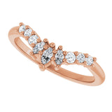 14K Gold Marquise Lab-Grown Diamond Contour Band - 1/4-3/8 CTW - Rose Gold - view 5