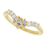 14K Gold Marquise Lab-Grown Diamond Contour Band - 1/4-3/8 CTW - Yellow Gold - view 5