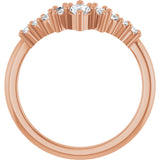 14K Gold Marquise Lab-Grown Diamond Contour Band - 1/4-3/8 CTW - Rose Gold - view 2