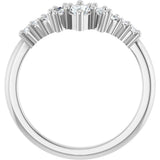 Platinum Marquise Natural Diamond Contour Band - 1/4-3/8 CTW - view 2