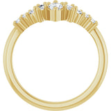 14K Gold Marquise Lab-Grown Diamond Contour Band - 1/4-3/8 CTW - Yellow Gold - view 2