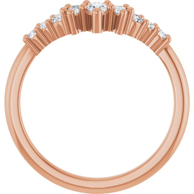14K Gold Pear Lab-Grown Diamond Contour Band - 3/8-1/2 CTW - Rose Gold - view 2