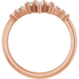 14K Gold Pear Natural Diamond Contour Band - 3/8-1/2 CTW - Rose Gold - view 2