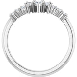 14K Gold Pear Natural Diamond Contour Band - 3/8-1/2 CTW - White Gold - view 2