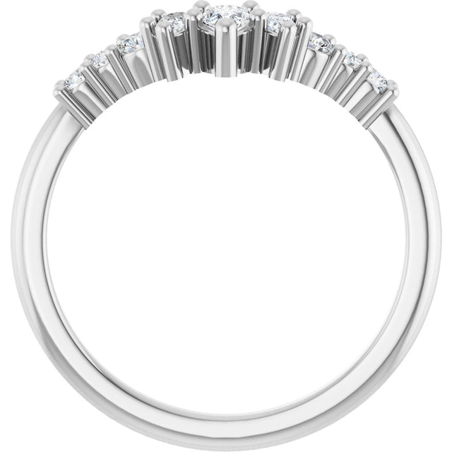 Platinum Pear Natural Diamond Contour Band - 3/8-1/2 CTW - view 2