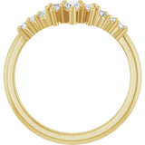 14K Gold Pear Natural Diamond Contour Band - 3/8-1/2 CTW - Yellow Gold - view 2