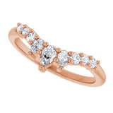 14K Gold Pear Natural Diamond Contour Band - 3/8-1/2 CTW - Rose Gold - view 5
