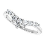 Platinum Pear Natural Diamond Contour Band - 3/8-1/2 CTW - view 5