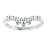 Platinum Pear Natural Diamond Contour Band - 3/8-1/2 CTW - view 3