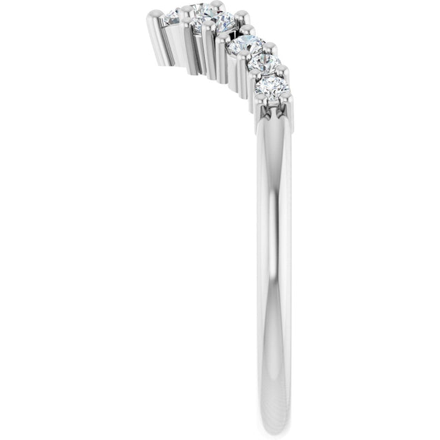 14K Gold Round Lab-Grown Diamond Contour Band - 1/4-3/8 CTW - White Gold - view 4