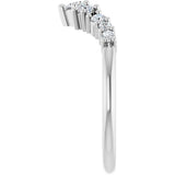 Platinum Round Lab-Grown Diamond Contour Band - 1/4-3/8 CTW - view 4