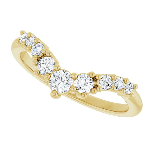 14K Gold Round Lab-Grown Diamond Contour Band - 1/4-3/8 CTW - Yellow Gold - view 5