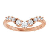 14K Gold Round Lab-Grown Diamond Contour Band - 1/4-3/8 CTW - Rose Gold - view 3
