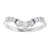 Platinum Round Lab-Grown Diamond Contour Band - 1/4-3/8 CTW - view 3
