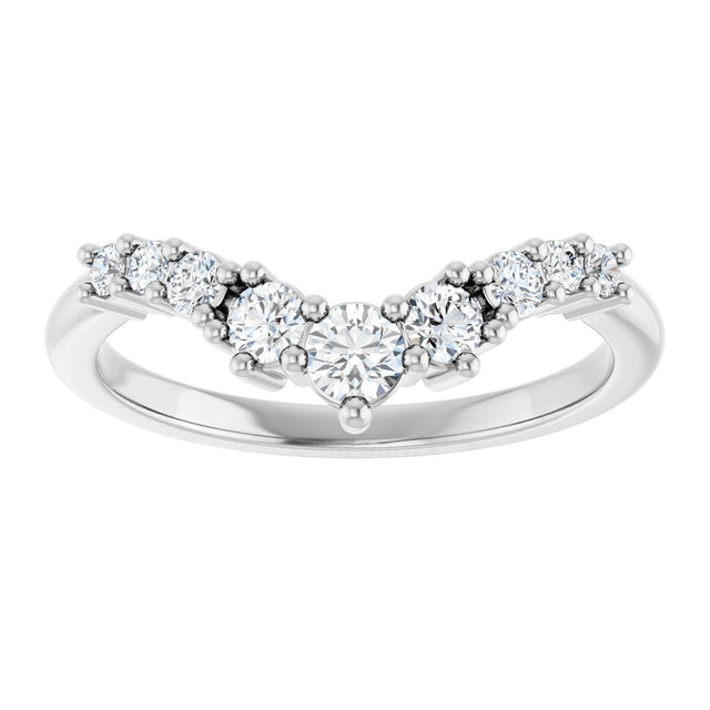 Platinum Round Lab-Grown Diamond Contour Band - 1/4-3/8 CTW - view 3