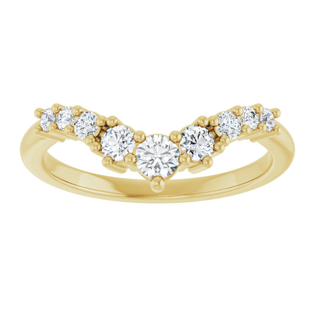 14K Gold Round Lab-Grown Diamond Contour Band - 1/4-3/8 CTW - Yellow Gold - view 3