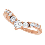 14K Gold Round Lab-Grown Diamond Contour Band - 1/4-3/8 CTW - Rose Gold - view 5