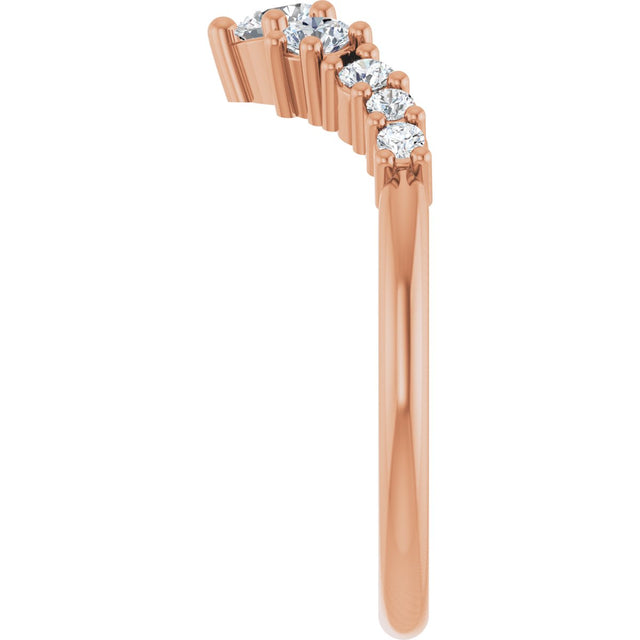 14K Gold Round Lab-Grown Diamond Contour Band - 1/4-3/8 CTW - Rose Gold - view 4