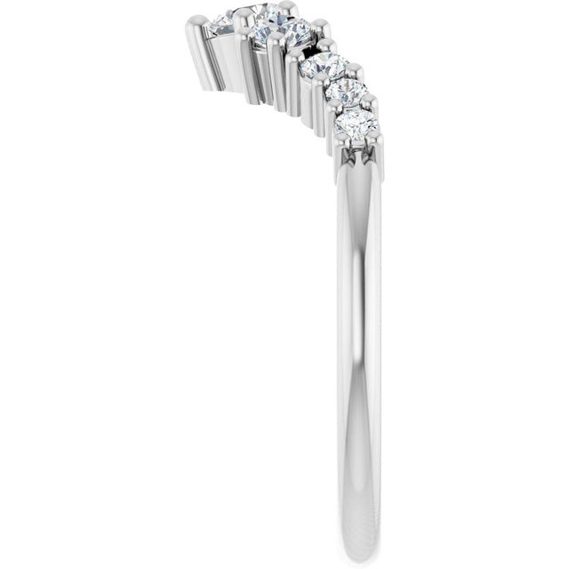 Platinum Round Lab-Grown Diamond Contour Band - 1/4-3/8 CTW - view 4