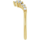 14K Gold Round Lab-Grown Diamond Contour Band - 1/4-3/8 CTW - Yellow Gold - view 4