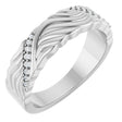 Platinum Round Natural Diamond Accented Sculptural Band - 07 CTW