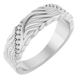 Platinum Round Natural Diamond Accented Sculptural Band - 07 CTW