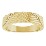 14K Gold Round Lab-Grown Diamond Accented Sculptural Band - 08 CTW - Yellow Gold - view 3