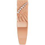 14K Gold Round Lab-Grown Diamond Accented Sculptural Band - 08 CTW - Rose Gold - view 4