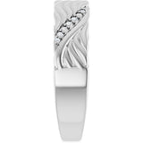 Platinum Round Lab-Grown Diamond Accented Sculptural Band - 08 CTW - view 4