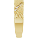 14K Gold Round Lab-Grown Diamond Accented Sculptural Band - 08 CTW - Yellow Gold - view 4