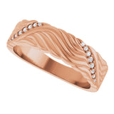 14K Gold Round Lab-Grown Diamond Accented Sculptural Band - 08 CTW - Rose Gold - view 5