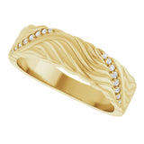 14K Gold Round Lab-Grown Diamond Accented Sculptural Band - 08 CTW - Yellow Gold - view 5