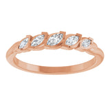 14K Gold Marquise Lab-Grown Diamond Anniversary Band - 1/4 CTW - Rose Gold - view 3
