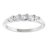 Platinum Marquise Natural Diamond Anniversary Band - 1/4 CTW - view 3