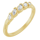 14K Gold Marquise Natural Diamond Anniversary Band - 1/4 CTW - Yellow Gold