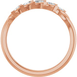 14K Gold Marquise Natural Diamond Anniversary Band - 1/4 CTW - Rose Gold - view 2