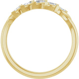 14K Gold Marquise Natural Diamond Anniversary Band - 1/4 CTW - Yellow Gold - view 2