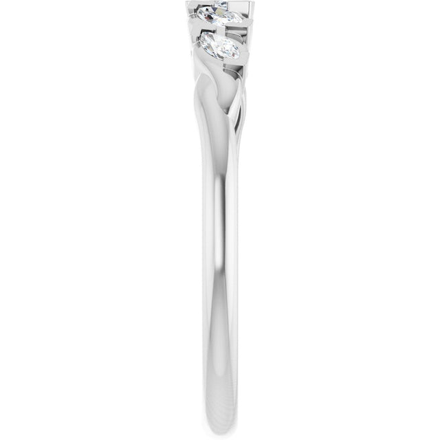 Platinum Marquise Natural Diamond Anniversary Band - 1/4 CTW - view 4