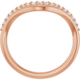 14K Gold Round Lab-Grown Diamond Contour Band - 1/5 CTW - Rose Gold - view 2