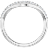 Platinum Round Lab-Grown Diamond Contour Band - 1/5 CTW - view 2