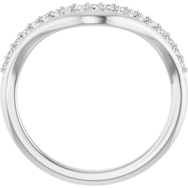 Platinum Round Lab-Grown Diamond Contour Band - 1/5 CTW - view 2