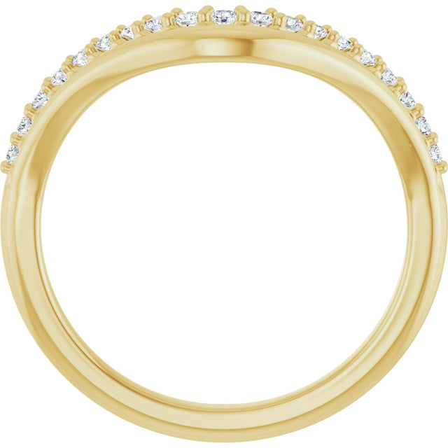 14K Gold Round Lab-Grown Diamond Contour Band - 1/5 CTW - Yellow Gold - view 2