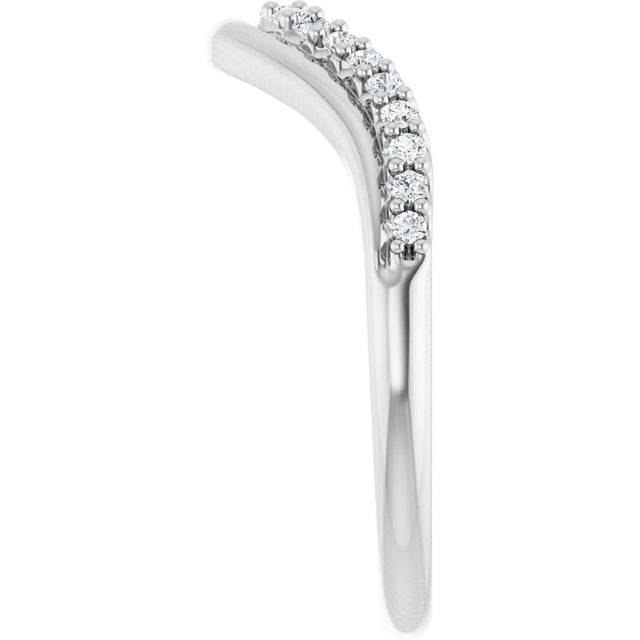 Platinum Round Lab-Grown Diamond Contour Band - 1/5 CTW - view 4
